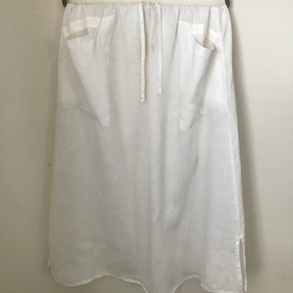 FLAX White Linen Skirt NWT